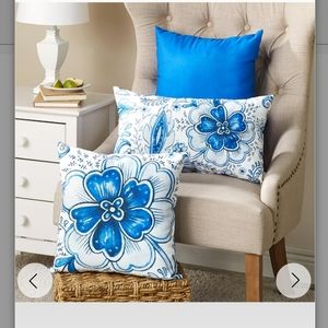 New in Plastic Indigo Garden Accent Pillows